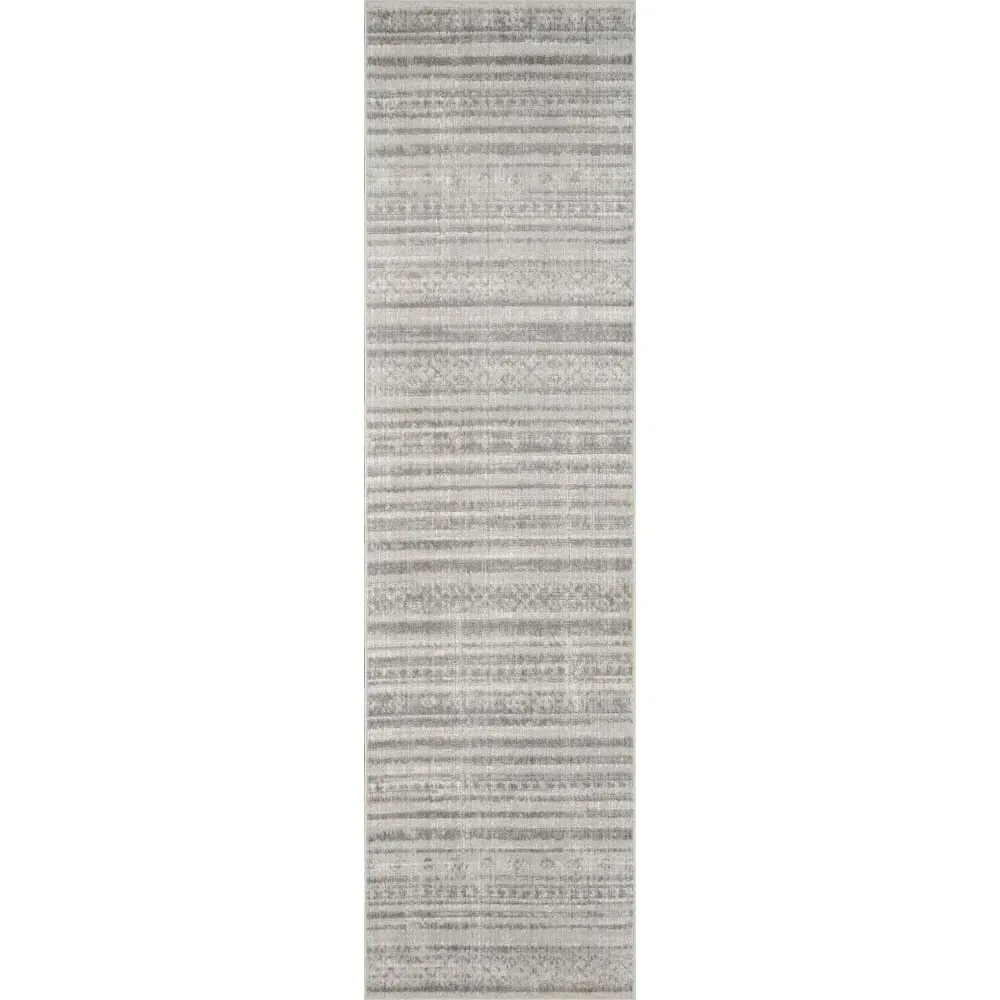 Maia Motif Non Slip Rug - Grey, Polypropylene image