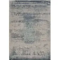 Maia Navy Mist Abstract Non Slip Rug - Navy, Polypropylene