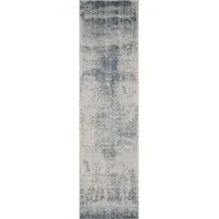 Maia Navy Mist Abstract Non Slip Rug - Navy, Polypropylene