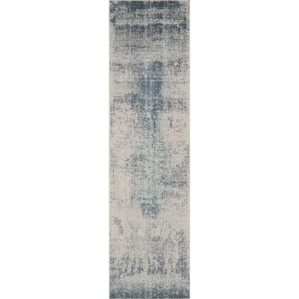 Maia Navy Mist Abstract Non Slip Rug - Navy, Polypropylene image