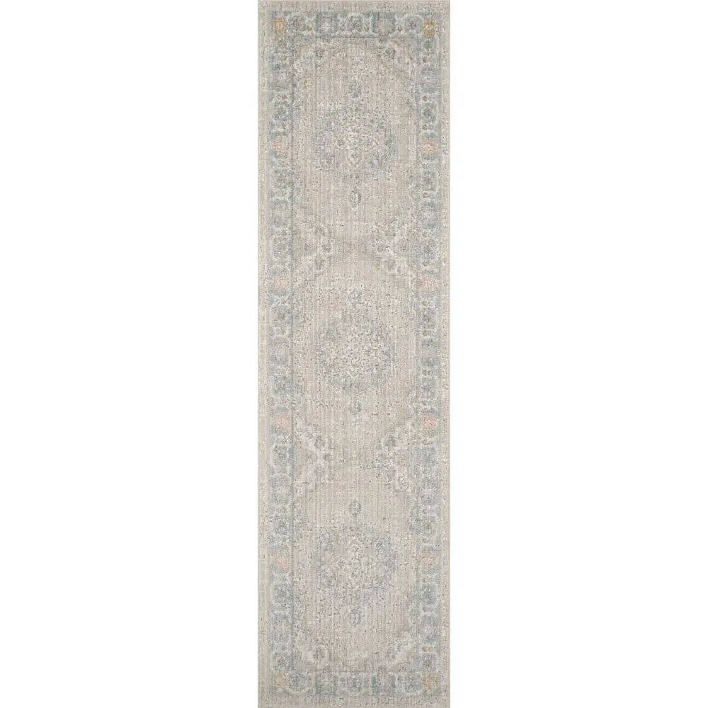 Maia Orchid Floral Non Slip Rug - Beige, Polypropylene image