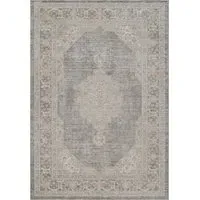 Maia Orchid Floral Non Slip Rug - Grey, Polypropylene