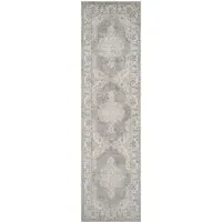 Maia Orchid Floral Non Slip Rug - Grey, Polypropylene