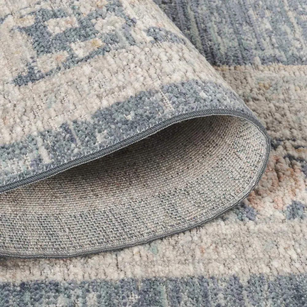 Maia Orchid Floral Non Slip Rug - Navy, Polypropylene