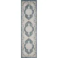 Maia Orchid Floral Non Slip Rug - Navy, Polypropylene