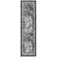 Obsidian Abstract Frame Rug - Grey, Polypropylene