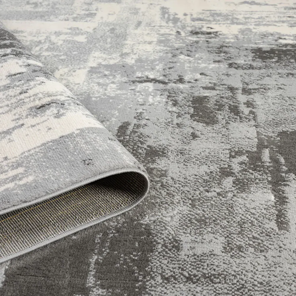 Obsidian Abstract Rug - Grey, Polypropylene