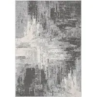 Obsidian Abstract Rug - Grey, Polypropylene