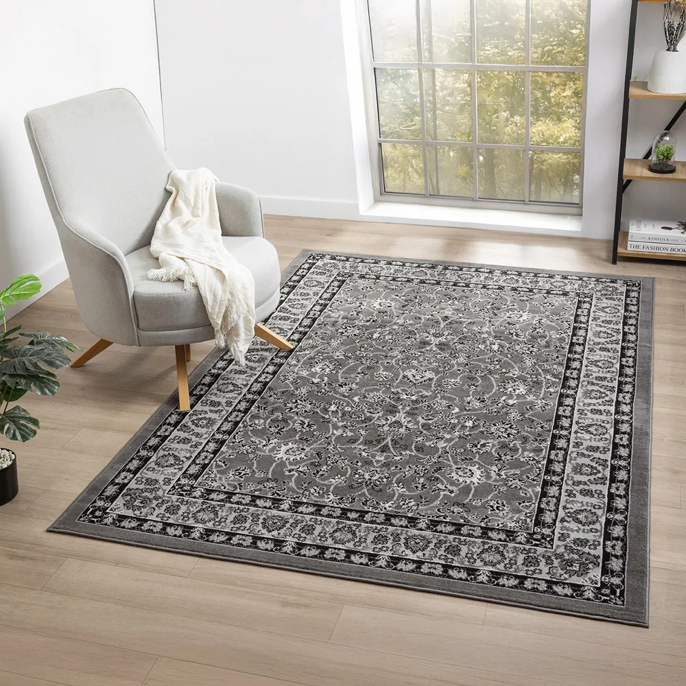 Obsidian Area Rug - Grey, Polypropylene