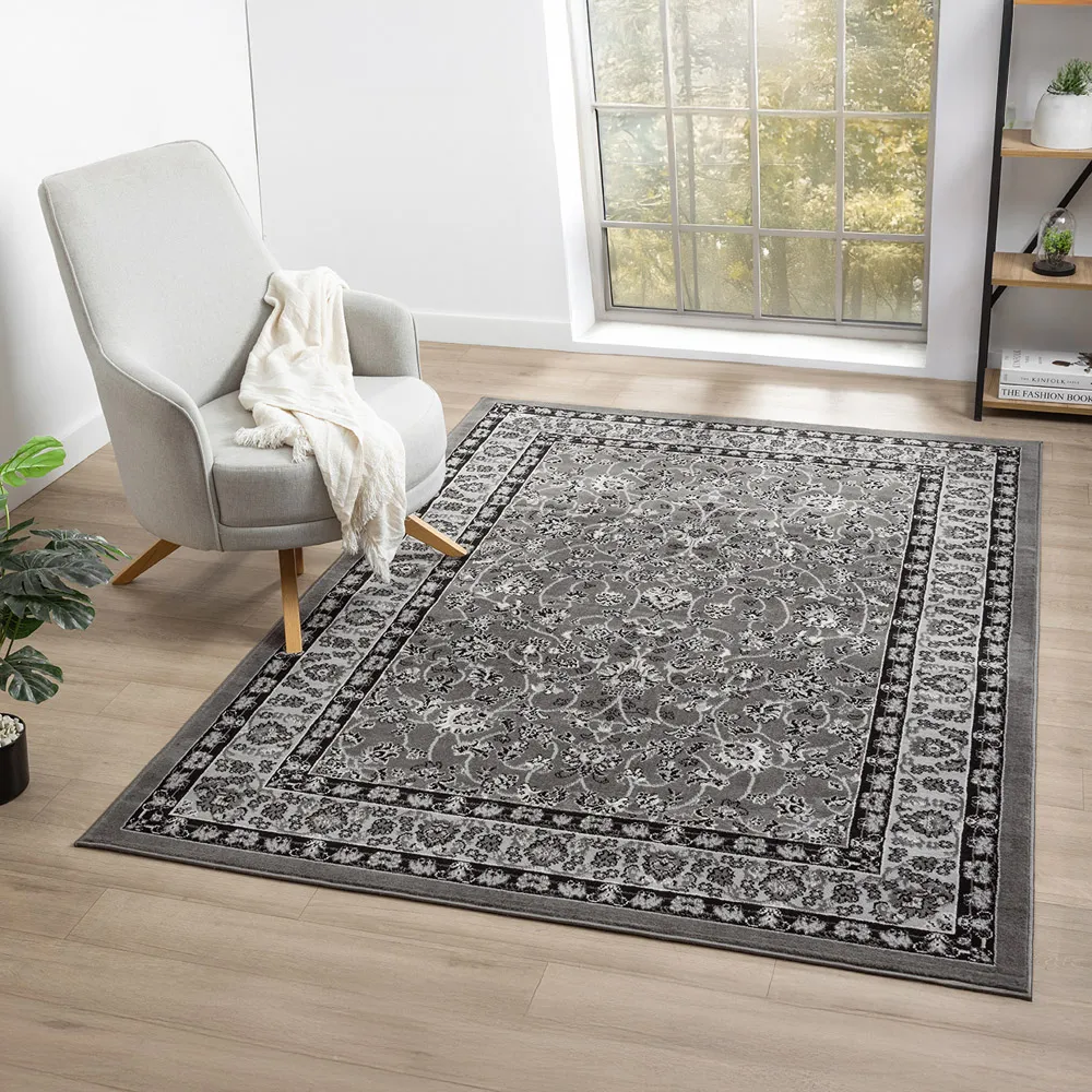 Obsidian Area Rug - Grey, Polypropylene