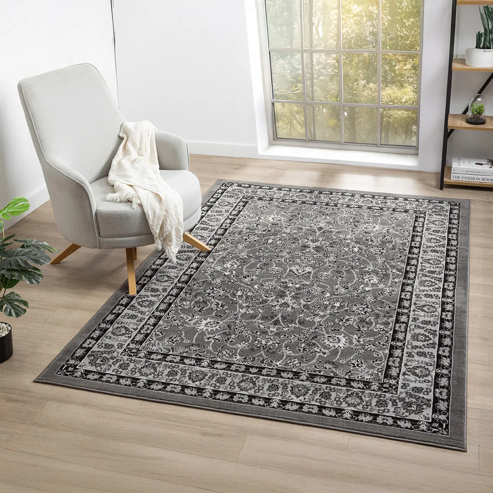 Obsidian Area Rug - Grey, Polypropylene