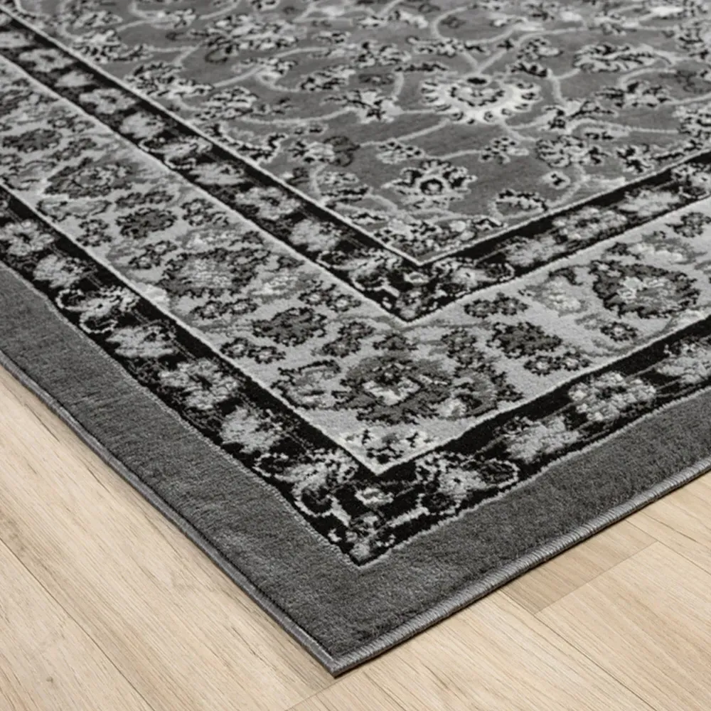 Obsidian Area Rug - Grey, Polypropylene
