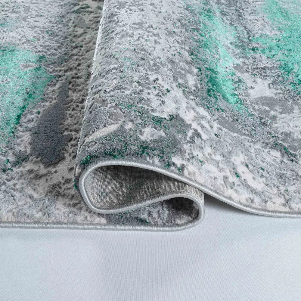 Onyx Abstract Area Rug - Aqua