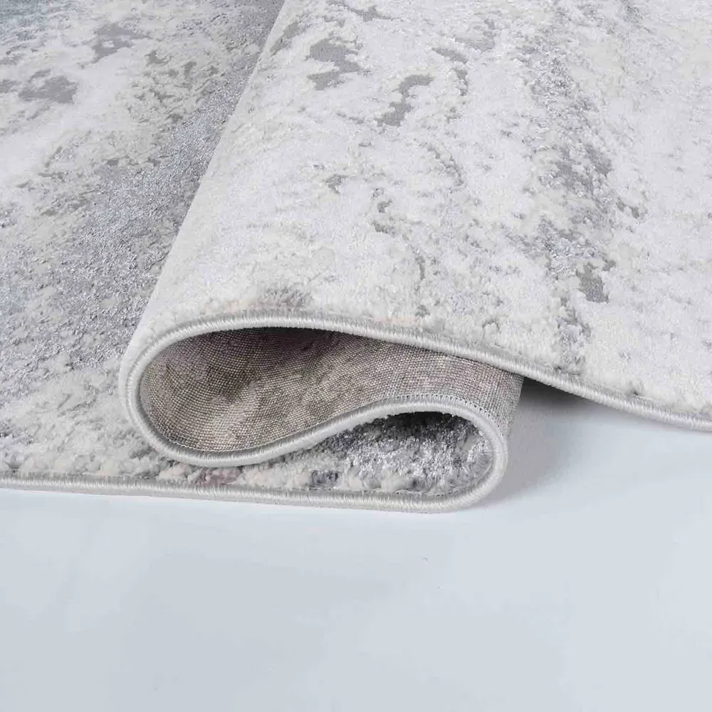 Onyx Abstract Area Rug - Silver