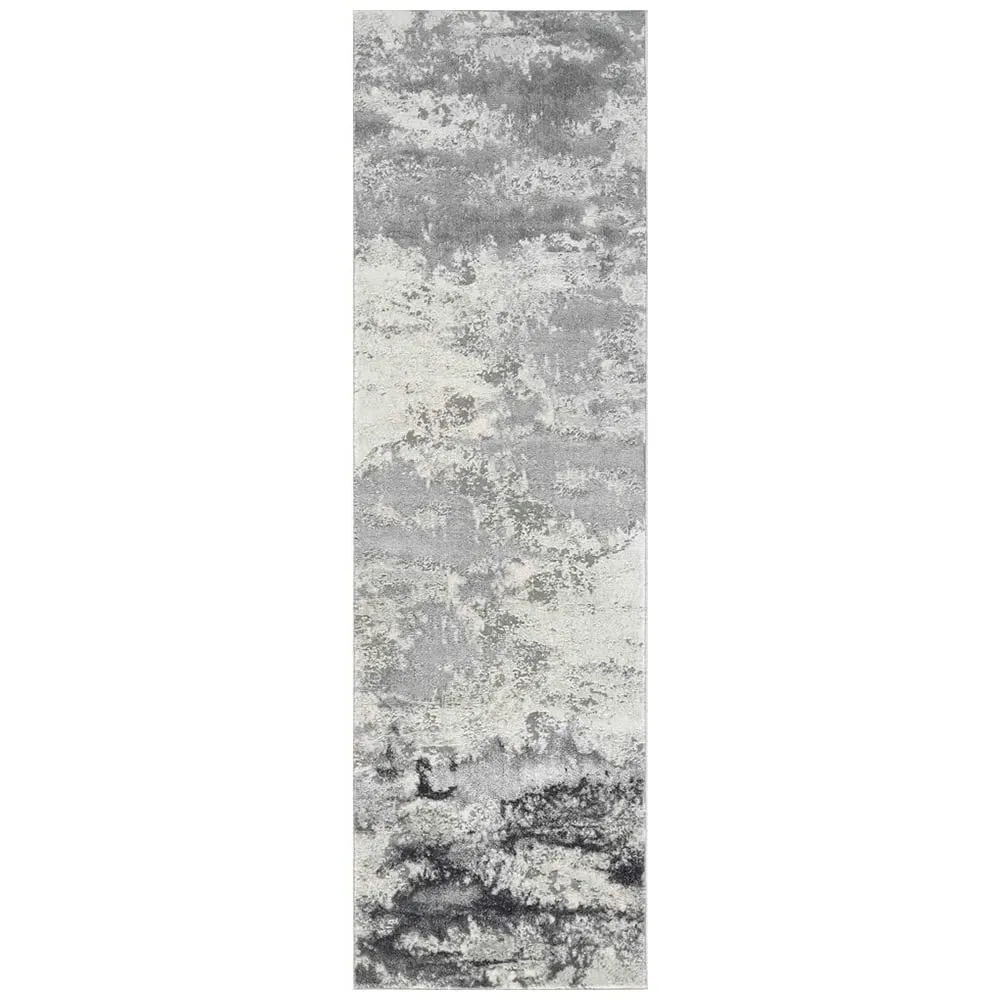 Onyx Abstract Area Rug - Silver