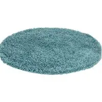 Oxford Round Shaggy Rug - Duck Egg, Polypropylene