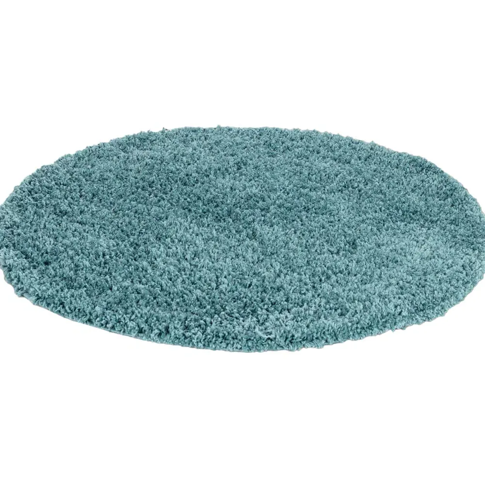 Oxford Round Shaggy Rug - Duck Egg, Polypropylene