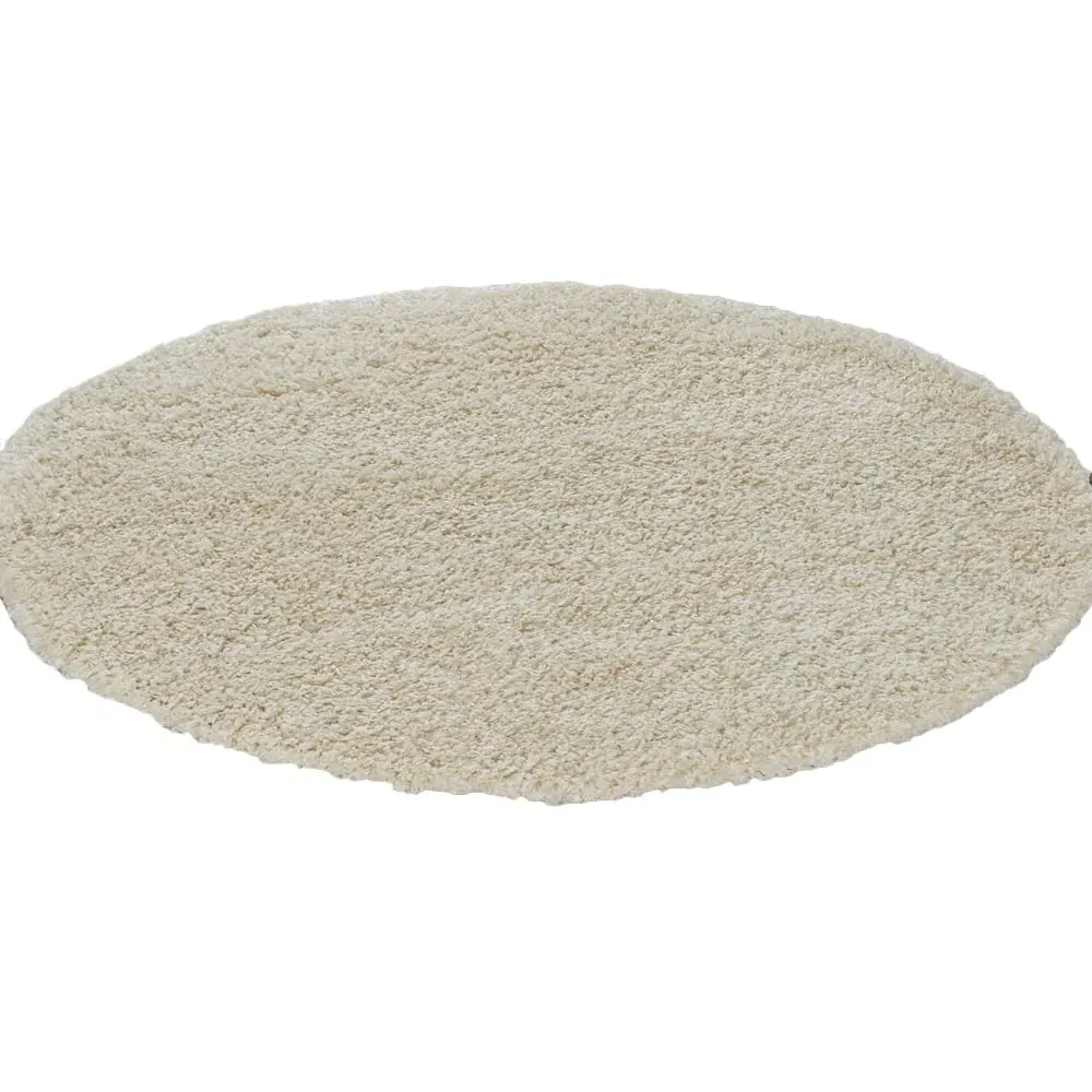Oxford Round Shaggy Rug - Ivory, Polypropylene image