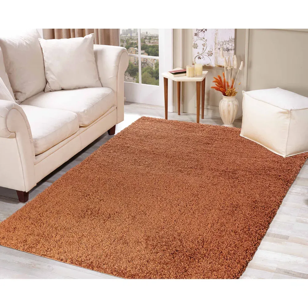 Oxford Shaggy Rug - Terracotta, Polypropylene