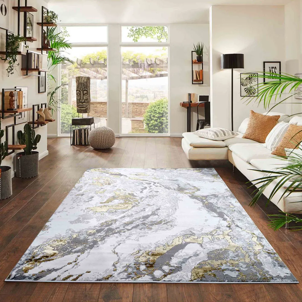 Picasso Abstract Rug - Gold