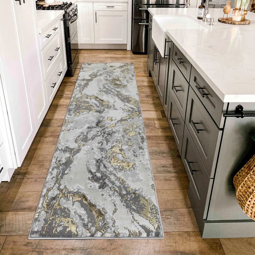 Picasso Abstract Rug - Gold