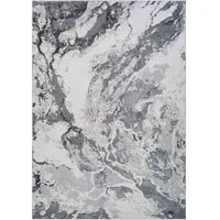 Picasso Waterflow Abstract Rug - Silver