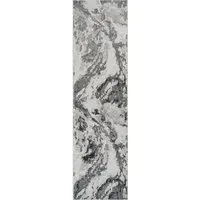 Picasso Waterflow Abstract Rug - Silver