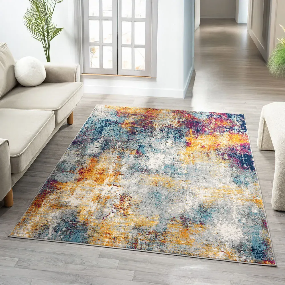 San Marino Abstract Rug - Multicolour, Polypropylene