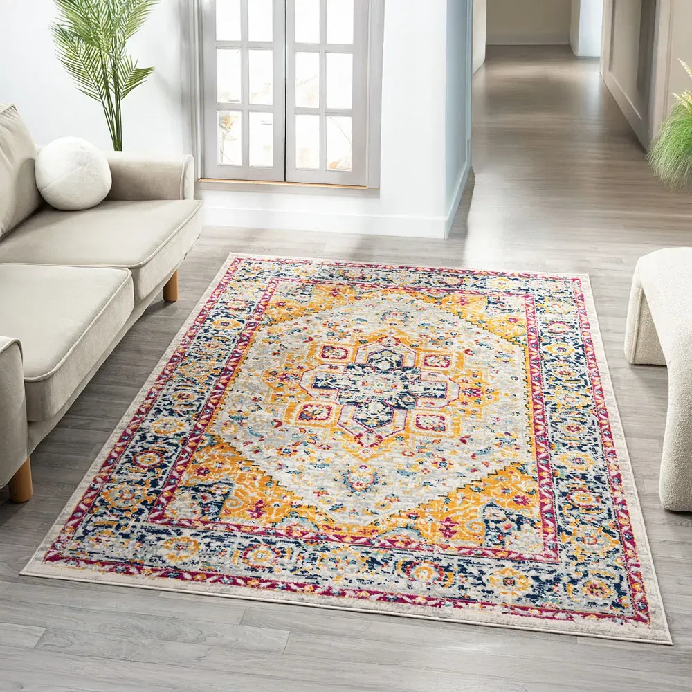San Marino Floral Area Rug - Multicolour, Polypropylene