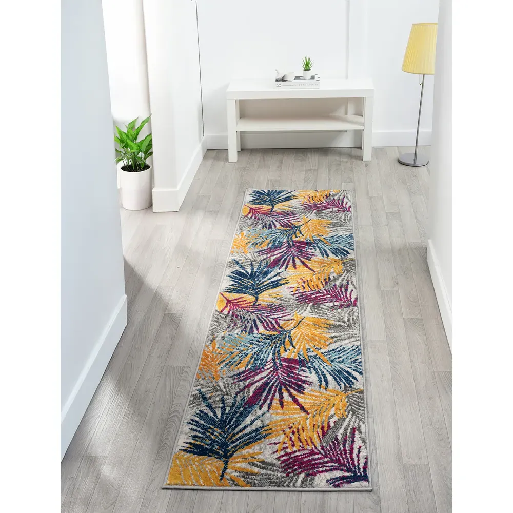San Marino Leaf Rug - Multicolour, Polypropylene