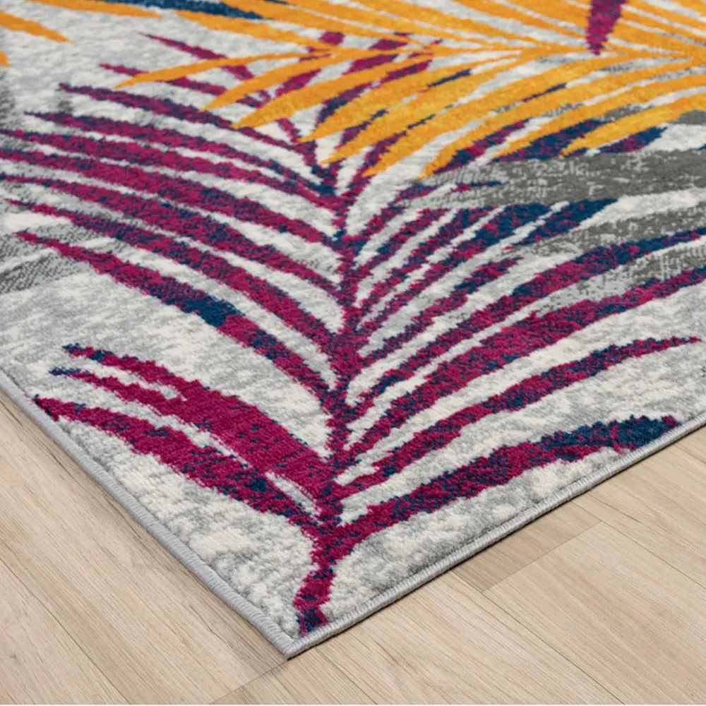 San Marino Leaf Rug - Multicolour, Polypropylene