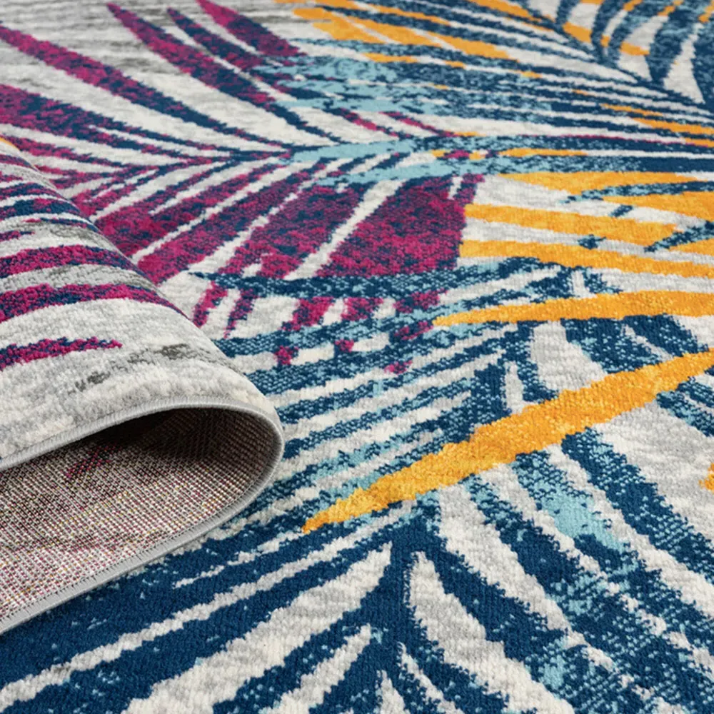 San Marino Leaf Rug - Multicolour, Polypropylene