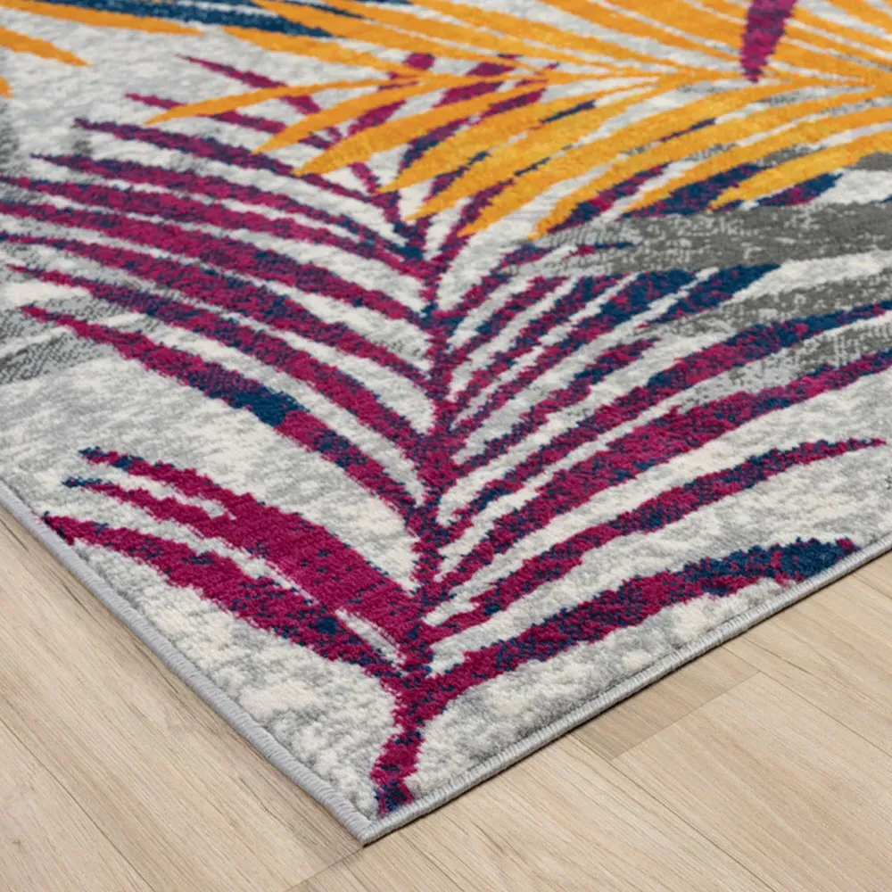 San Marino Leaf Rug - Multicolour, Polypropylene