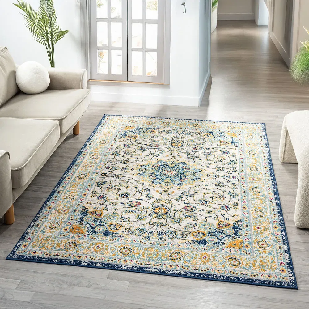 San Marino Medallion Floral Rug - Multicolour, Polypropylene