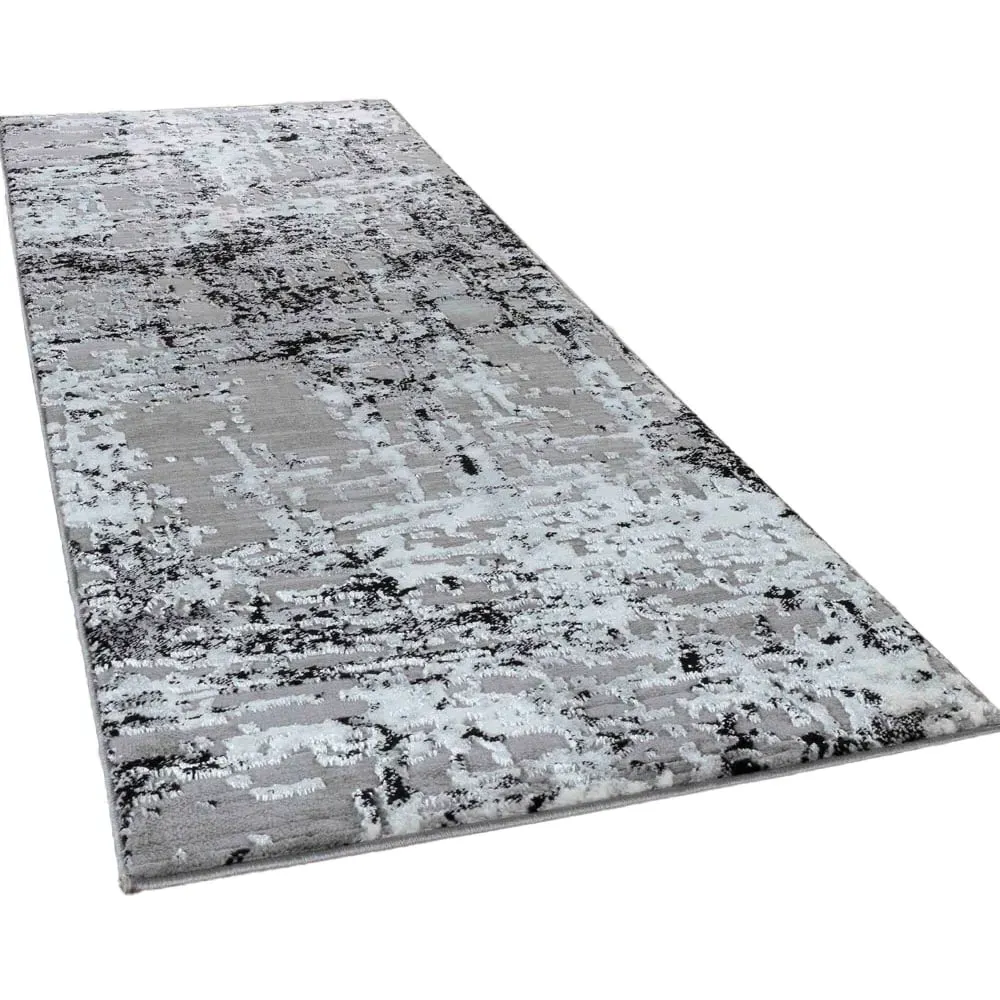 Serenity Abstract Lines Rug - Black