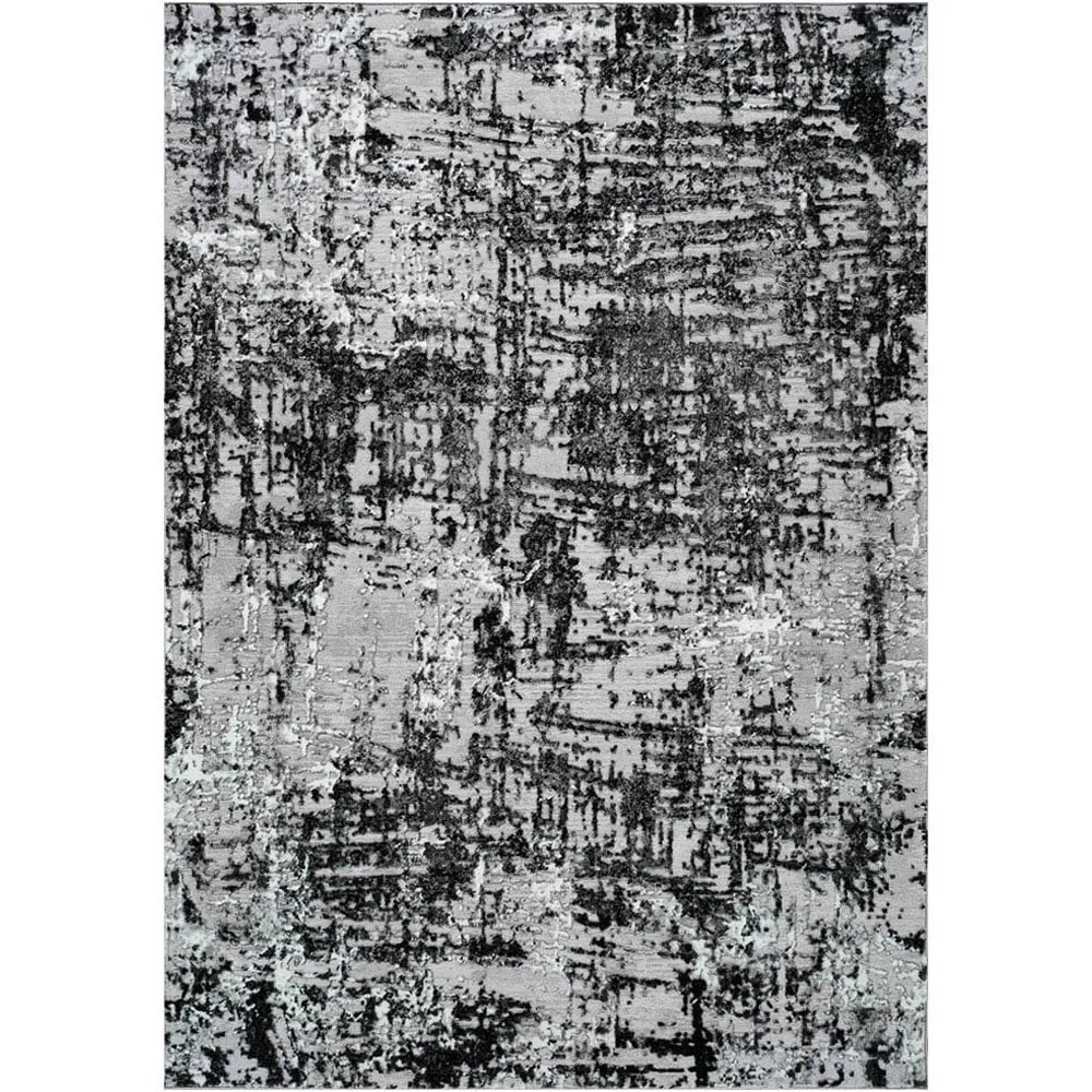 Serenity Abstract Lines Rug - Black image