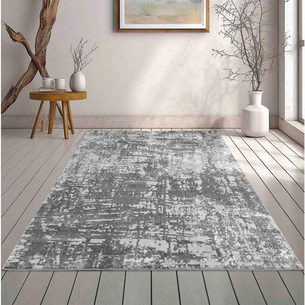 Serenity Abstract Lines Rug - Grey