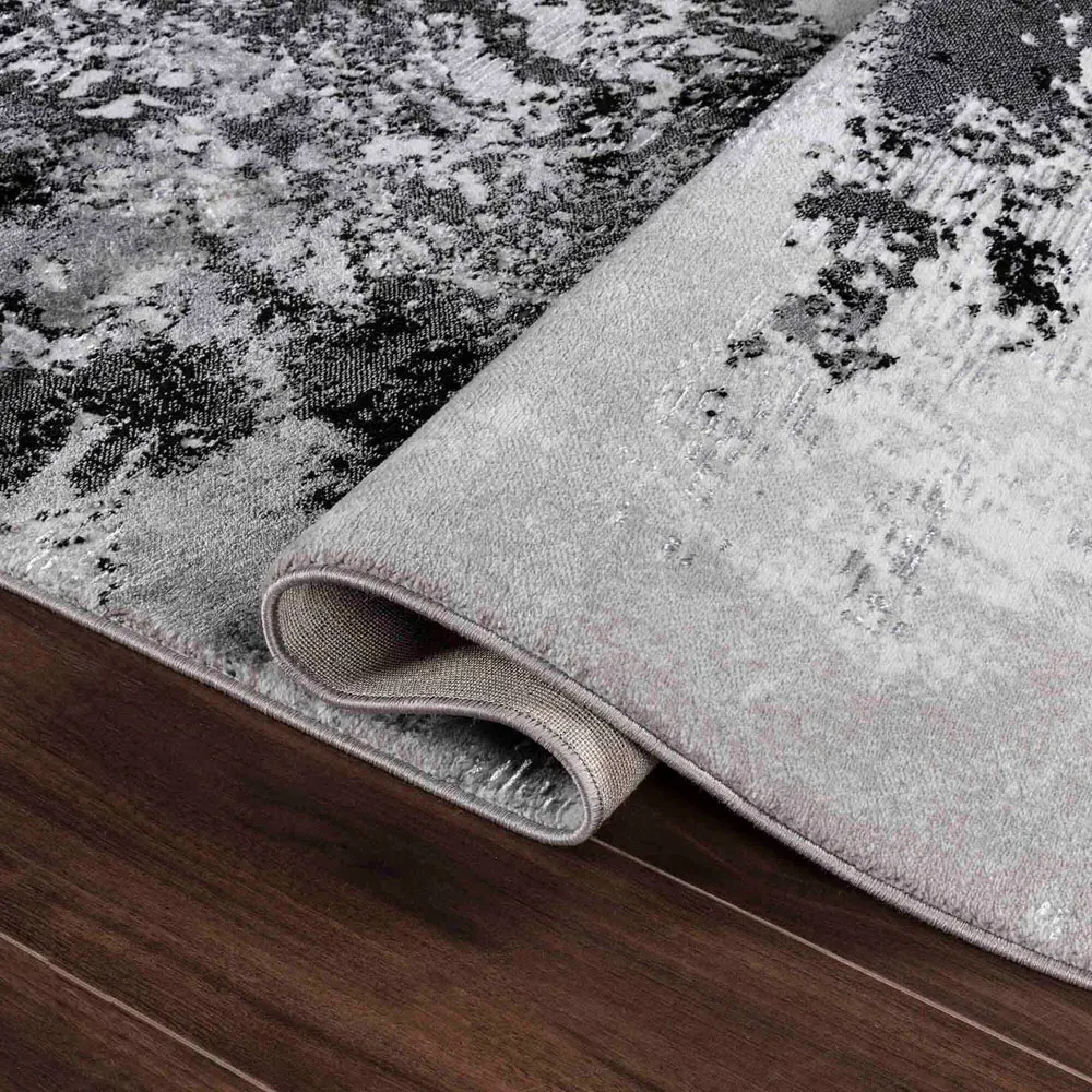 Serenity Abstract Rug - Black