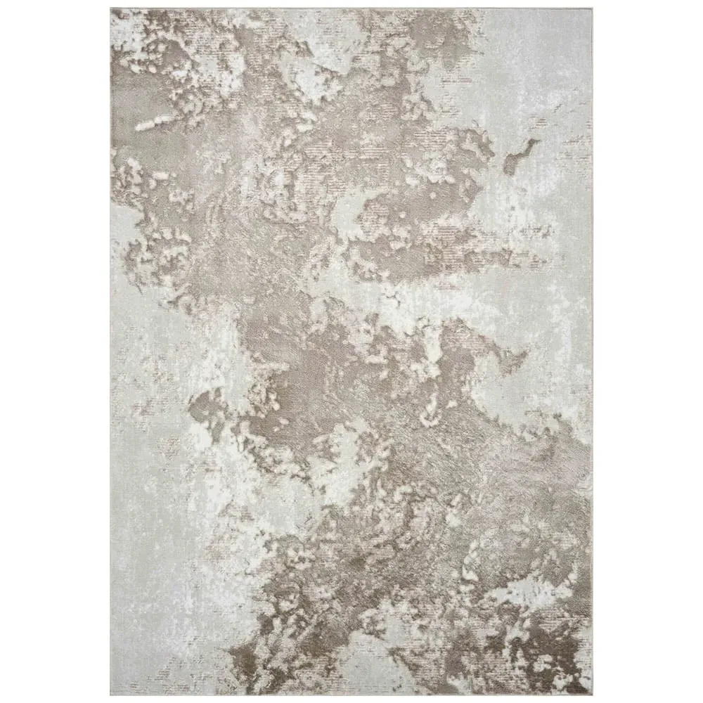 Serenity Abstract Sprayed Grunge Texture Rug - Stone