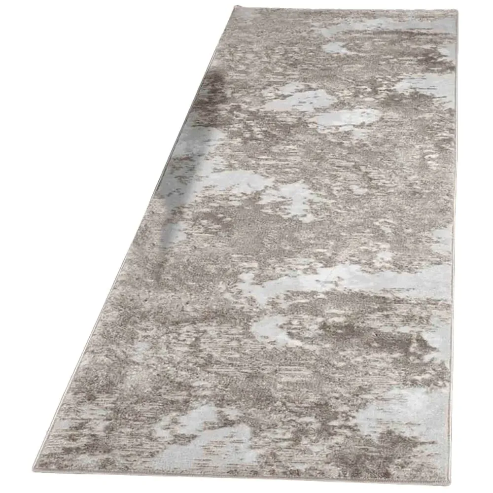 Serenity Abstract Sprayed Grunge Texture Rug - Stone