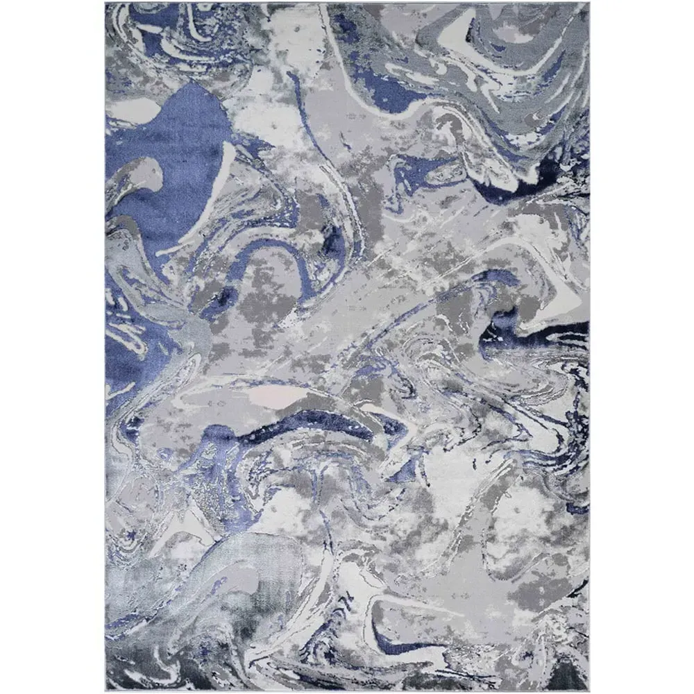 Solarius Abstract Area Rug - Navy
