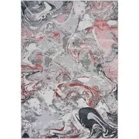 Solarius Abstract Area Rug - Pink