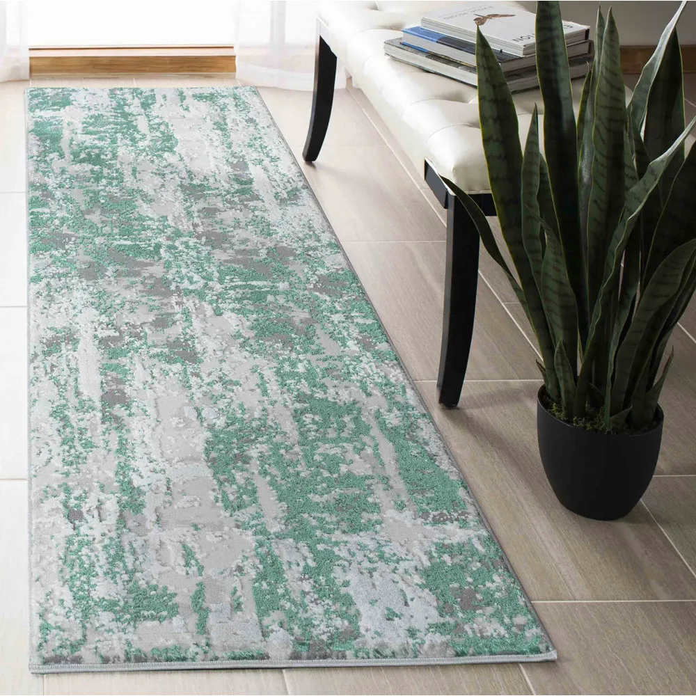 Styra Abstract Area Rug - Aqua
