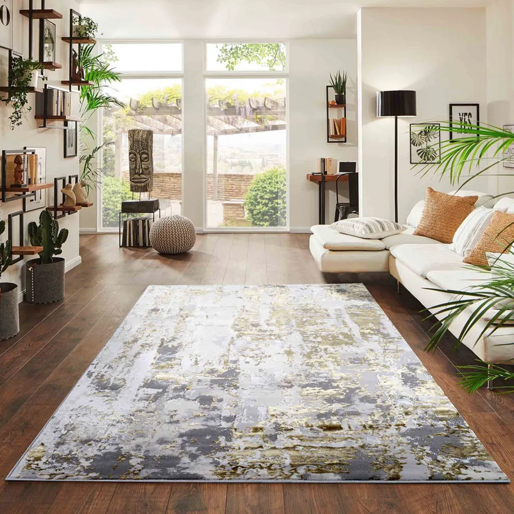 Styra Abstract Rug - Gold