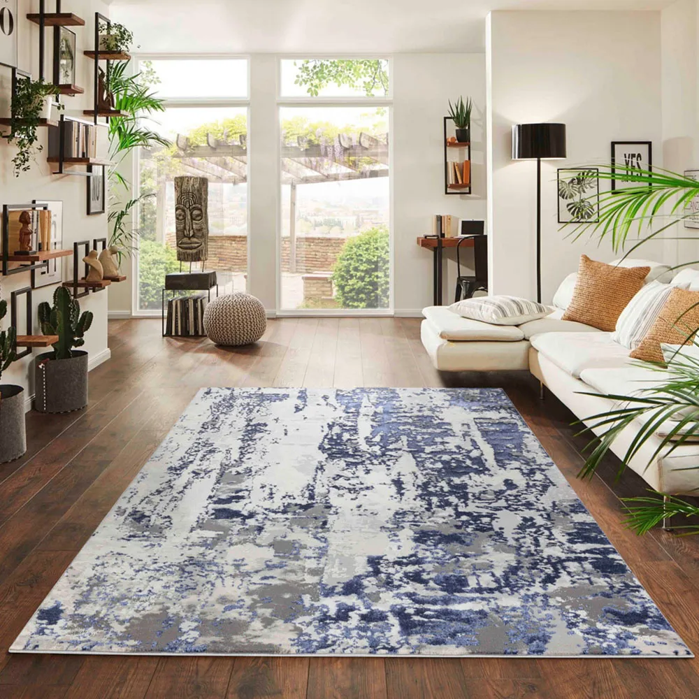 Styra Abstract Rug - Navy