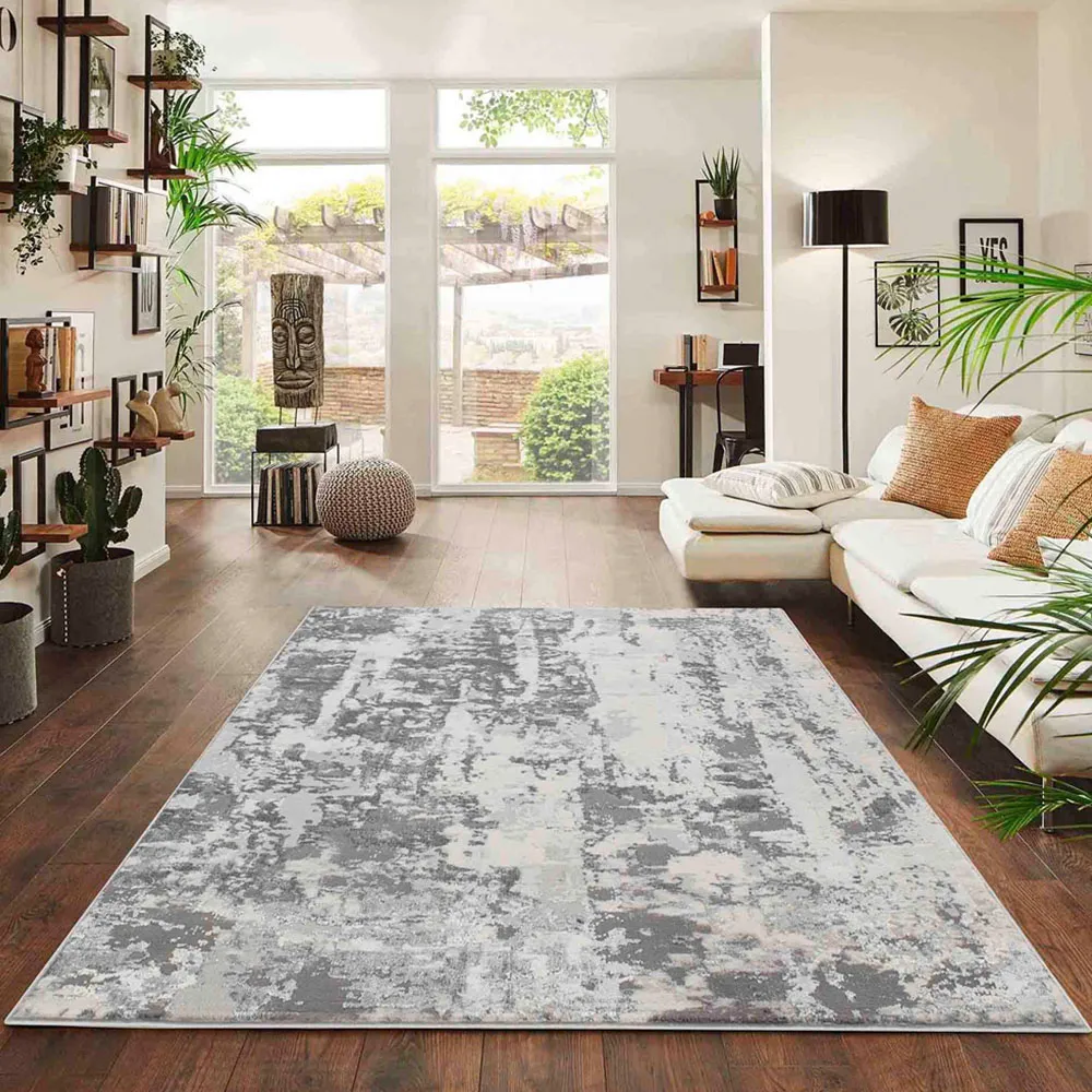 Styra Abstract Rug - Silver