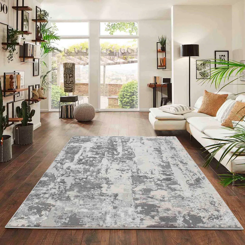 Styra Abstract Rug - Silver