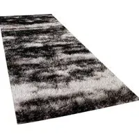 Two Tone Shimmer Shaggy Area Rug - Dark Grey, Polyester