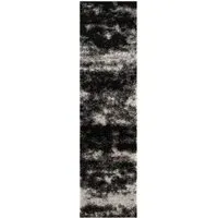 Two Tone Shimmer Shaggy Area Rug - Dark Grey, Polyester