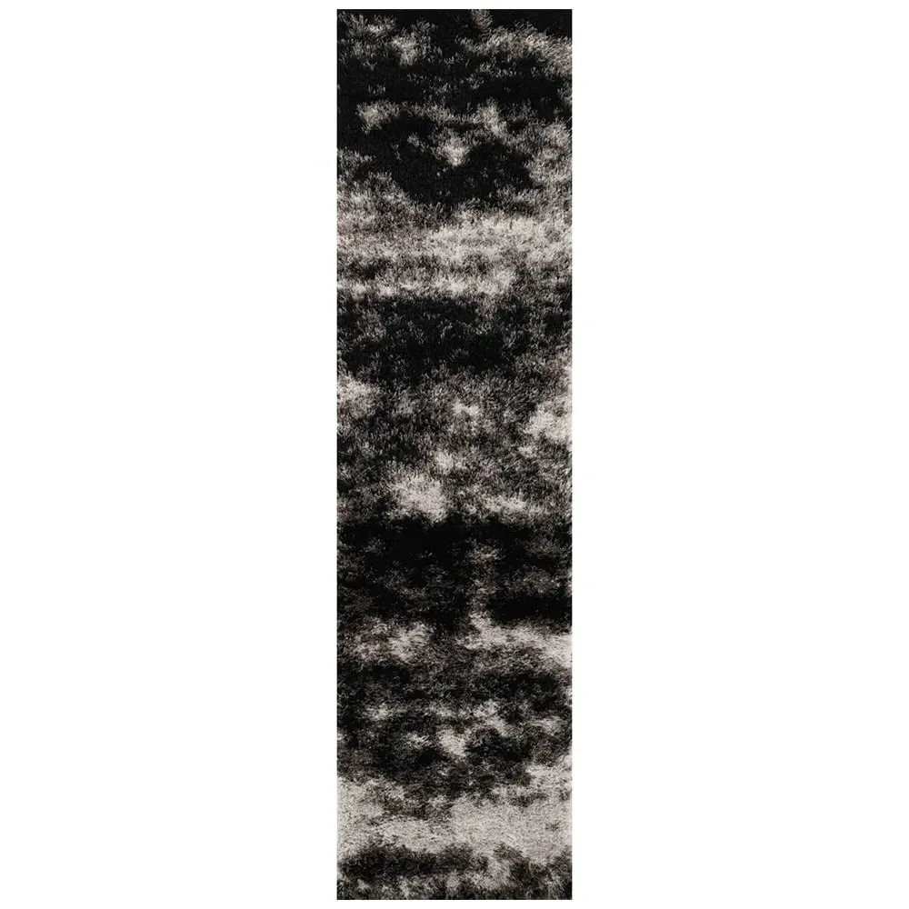 Two Tone Shimmer Shaggy Area Rug - Dark Grey, Polyester